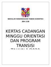 Selain juga kelebihan kapasitas dan subsidi bukan dengan omnibus law tapi dengan new economy. Kertas Kerja Majlis Penutupan Transisi Tahun 1 Doc Sekolah Kebangsaan Taman Scientex Jba 1138 Kertas Cadangan Minggu Orientasi Dan Program Transisi Course Hero