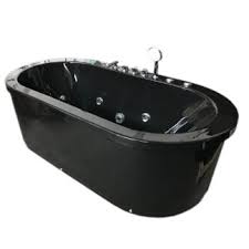 Caratterizzata dalla forma rettangolare e la superficie bianca lucida all'interno e nera all'esterno che contribuisce al suo aspetto lussuoso. Vasca Da Bagno Idromassaggio Freestanding Nera Cancun