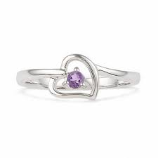 Amethyst Heart Ring In Sterling Silver