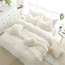 There's a good chance that your college student will be studying, napping, and spending more time in. White Pink Fleece Bedding Set King Queen Twin Size Girls Bed Set Warm Soft Bed Sheet Duvet Cover Set Bed Skirt Parure De Lit Bed Linen Sets Bed Duvet Covers Duvet