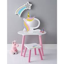 334386 Unicorn Vanity Set With Stool And A Mirror Kids Dressing Table Diy Girls Bedroom Kids Furniture