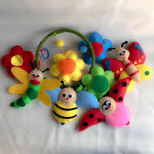 Ready To Go Bright Colors Bees Butterfly Baby Crib Customized For Malki Rasangika Felt Diy Craf In 2020 Baby Cribs Butterfly Baby Christmas Ornaments