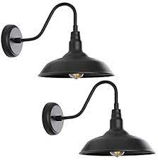 Goalplus Outdoor Barn Light With Wall Mount Exterior Gooseneck Light Fixture For Porch Black Barn Lighting Industrial Light Fixtures Gooseneck Lighting Outdoor