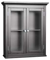This unit offers plenty of storage space with one open shelf and one interior adjustable shelf making it easy to store items of different heights. Espresso Finish Madison Avenue Wall Cabinet W Glass Doors Transitional Bathroom Cabinets By Shopladder Houzz