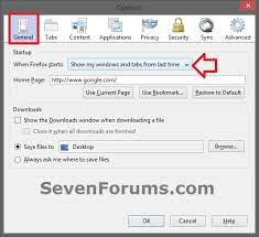 Firefox - Restore Previous Browsing Session Windows 10 Forums