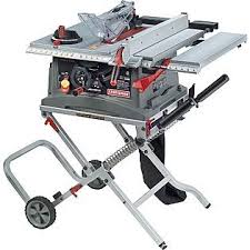 Folding Table Saw With Expandable Table Mine Is Too Small And Doesn T Fold Up So Takes Up Too Muc Craftsman Table Saw Table Saw Accessories Jobsite Table Saw