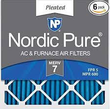 Nordic Pure 20x20x1 Merv 7 Pleated Ac Furnace Air Filters 20x20x1m7 6 6 Pack
