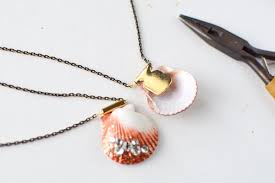 It might not be possible to make a hole without a drill on heavy seashells such as conch shells. Shimmer Seashell Necklace Diy Favecrafts Com