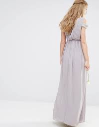 Starlet plunge front mini dress with choker detail. Tfnc Wedding Cold Shoulder Wrap Front Maxi Dress Shopperboard