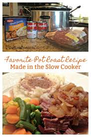 Make up some potatoes, carrots, put them in a bit of water covered in the microwave and cook till tender then drain the water from veggies and throw them in the juice that has. Favorite Pot Roast Recipe Made In The Crock Pot Sweet Little Bluebird
