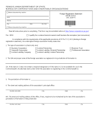 Pennsylvania Foreign Llc Registration Pennsylvania Certificate Of Authority