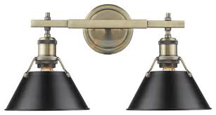 The allen double light bath vanity by ralph lauren. Orwell Ch 2 Light Bath Vanity Industrial Bathroom Vanity Lighting By Golden Lighting Houzz