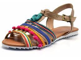 Sandalias dona madame rasteira amarrar metalizada. Sandalia Rasteira Feminina Flor Da Pele 2105 Colorida Mercado Livre