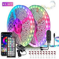 Amazon Com 65 6ft Led Strip Lights Ultra Long Led Lights Strip Music Sync App Control With Remote Led Tape Lighting Led Strip Lighting Led Lighting Bedroom