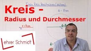 Ein kreis ist eine ebene geometrische figur. Kreis Radius Und Durchmesser Geometrie Mathematik Lehrerschmidt Youtube