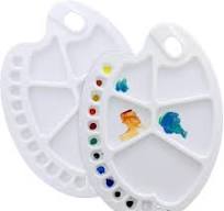 50609 Plastic Rectangular Art Drawing Tray Color Palette With Art Supplies  - Plastic Palette, Plastic Paint Tray