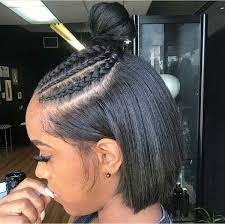 Pretty Flat Iron Hairstyles For African American Hair Cabelo Com Tranca Penteados Tranca Cabelo Curto