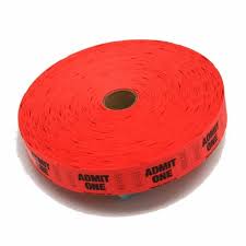 Red Admit One Ticket Roll Admit One Ticket Admit One Raffle Tickets
