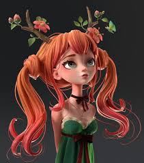 Druid Girl Speed Polypaint Zbrush Video Process Sculpting Https Youtu Be 9vkubjuhbxi Vide Cartoon Character Design Girl Cartoon Zbrush Character