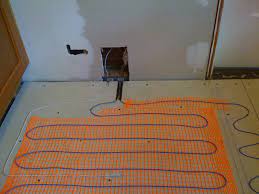 Kitchen Diy Heated Floor And New Tile Heated Bathroom Floor Bathroom Floor Tile Small Heated Tile Floor