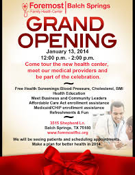 Foremost Family Health Center Balch Springs Grand Opening Is Today Family Health Health Center Healthcare Marketing
