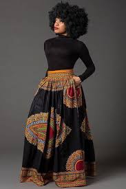 Black And White African Print Skirt Marcia Maxi Jupe Noir Dashiki Maxi Jupe Jupe Imprime Africain African Print Skirt African Skirts African Fashion Dresses