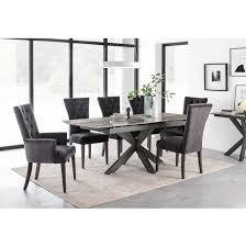 Large teilmassiver wooden table, extendable to 260 cm, with 4 chairs, good lined. Modern Ceramic Grey Large Extending Dining Kitchen Table On Metal Legs 170 To 220cm