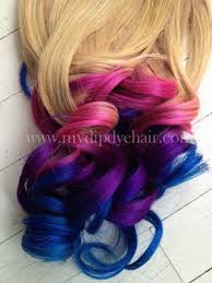 Ombre Hair Tie Dye Hair Blonde Hair Extensions Pink Ombre Purple Blue Dyed Blonde Hair Tie Dye Hair Dip Dye Hair
