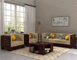 The Durability Of Mango Wood With Light Honey Finish Will Make Your Home Delightful With The Attra Living Room Sofa Design Living Room Sofa Set Modern Sofa Set