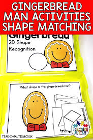 Gingerbread Man Activities 2d Shape Matching Task Box Autism Teaching Gingerbread Man Activities Autism Classroom