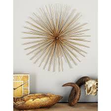 Litton Lane Iron Metallic Gold Round Spiked Wall Decor Set Of 3 44562 The Home Depot Gold Wall Decor Contemporary Wall Decor Metal Wall Decor