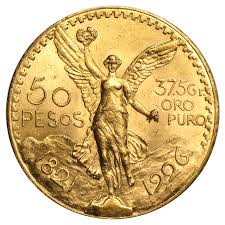 Es wird von zweigen und dem schriftzug estados unidos mexicanos umrahmt. Kaufen Sie Die 50 Mexikanische Pesos Goldmunze Bei Goldwechselhaus