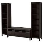 HEMNES TV storage combination, black-brown96 1/2x77 1/2 