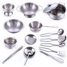 Check spelling or type a new query. Silver Stainless Steel Kids Cookware 16 Pieces Price 17 99 Free Worldwide Shipping Visit Us And See Our Toy Kitchen Pretend Play Kitchen Cooking Toys