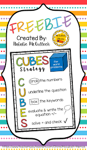 This Poster Shows A Helpful Strategy For Solving Math Word Problems Cubes Math Wordproblems Iteachtoo Math Words Cubes Math Strategy Math Word Problems