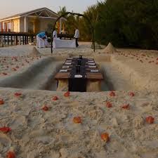 Sand Table And Seating For Guests Beach Dinner Beach Table Beach Fun