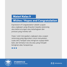 Soal hope wish and congratulation. Materi Kelas 9 Unit 1 Wishes Hopes And Congratulation Studenta