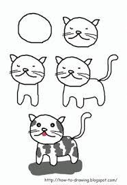How To Draw A Cute Cartoon Cat Step By Step How To Draw Cute Kitten Fact About Cat Cats Can Jump Between 5 7 Times As High As Their Tails Easy Drawings Drawings Cute Drawings