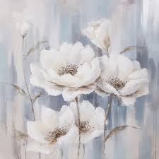 Yosemite Home Decor Delight In White Wall Art Flower Art Painting Flower Painting Canvas Wall Art