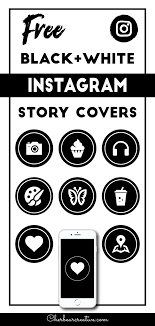 Black And White Instagram Highlight Covers Free 8 Free Black Instagram Story Highlight Covers Cherbear Creative Instagram Story Black And White Instagram Instagram