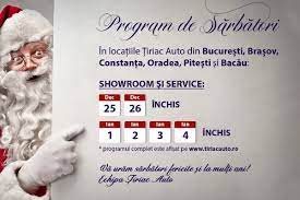 Taberei 1 și 2, olteniţei, plevnei, unirii, mihalache, i.o.r. Program De Sarbatori La Tiriac Auto Tiriac Auto