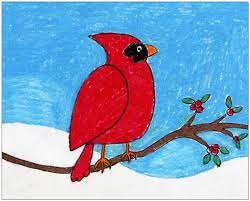 Draw A Cardinal Art Projects For Kids Winter Art Projects Kids Art Projects Elementary Art Projects
