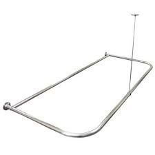 Watts Aluminum Shower Curtain Rod 668303bh At The Home Depot Shower Curtain Rods Corner Shower Corner Shower Curtain Rod