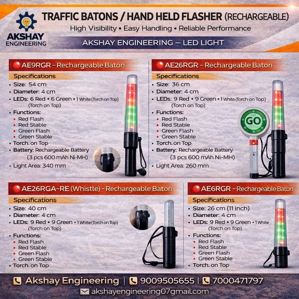 TRAFFIC BATONS / HAND HELD FLASHER (RECHARGEABLE) product image