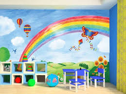 Childrens murals at murals for kids. Rainbow Wall Mural Kids Park Wallpaper About Murals
