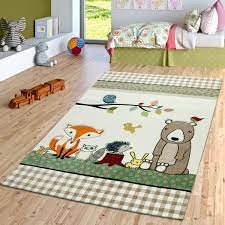 31 x 12 cm 79 x 30 cm 102 x 38 cm 131 x 50 cm material selbstklebende hochwertige wandsticker in. Kinderzimmer Teppich Waldtiere Beige Grun Teppichmax