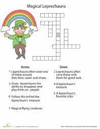 Leprechaun Crossword Worksheet Education Com Leprechaun Crossword Education Com