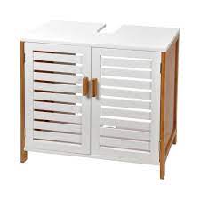 Découvrez nos gammes de petits meubles de salle de bain, de meubles. Dessous De Lavabo Bambou 1 Etagere Blanc Colonne Et Meuble De Rangement Salle De Bain Et Wc Meuble Gifi