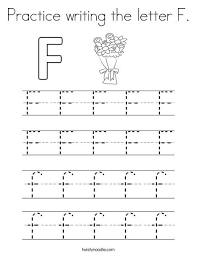 Practice Writing The Letter F Coloring Page Writing Practice Letter F Lettering