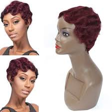African american finger waves are so in. Short Finger Wave Curly Wigs For Black Women Human Hair Mommy Wig African American Burgundy Wine Red Color Human Hair Wigs 99j Short Pixie From Hotqueen Hair 34 86 Dhgate Com